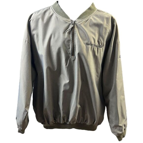 Velocity Pullover Quarter Zip Moss Green Sprint Sites USA Vintage Pocket XL - Picture 1 of 16